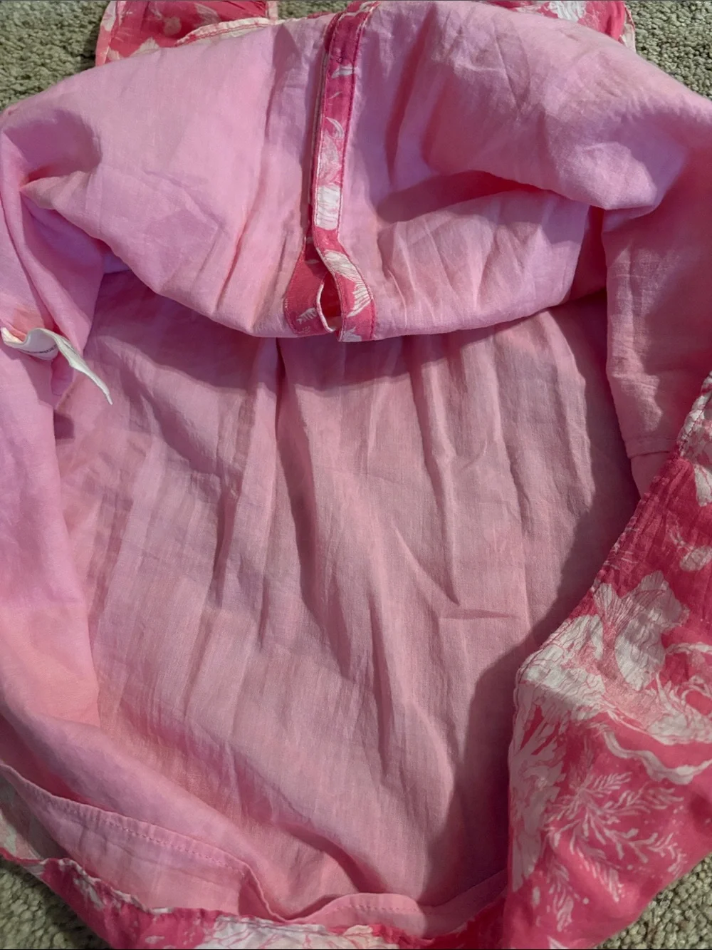 LoveShackFancy Girls Pink Cotton Silk Blend Mermaid Print Lou Dress Size 4 5
